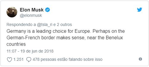Tesla procura nova localização para a sua primeira fábrica europeia. Portugal está fora.