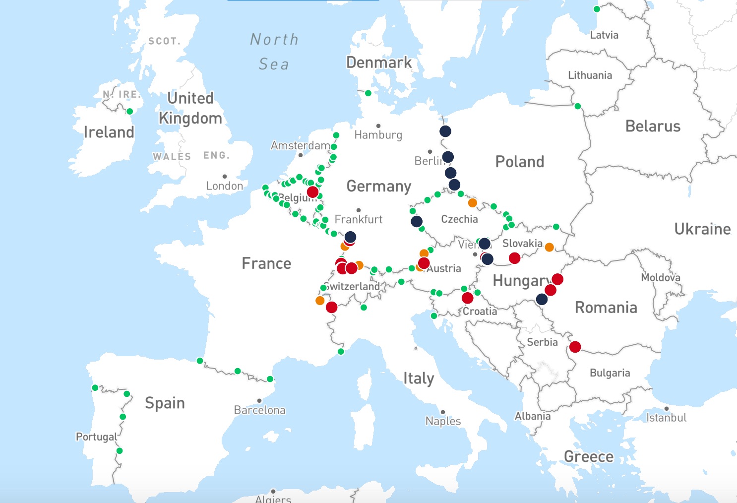 Mapa da Sixfold mostra atrasos nas fronteiras em tempo real