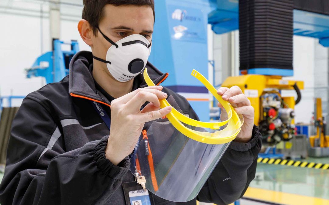 Airbus produz viseiras hospitalares com impressoras 3D