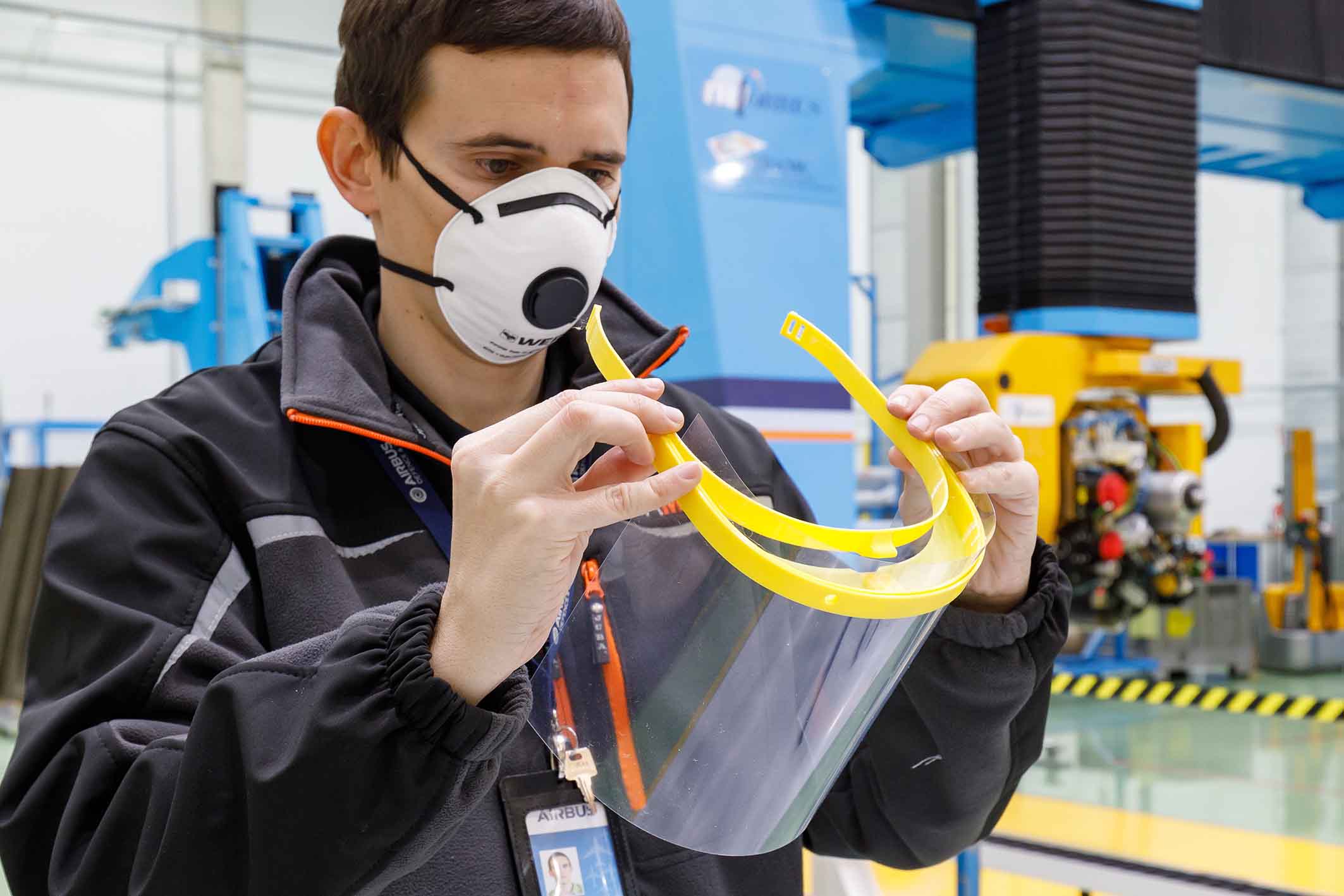 Airbus produz viseiras hospitalares com impressoras 3D