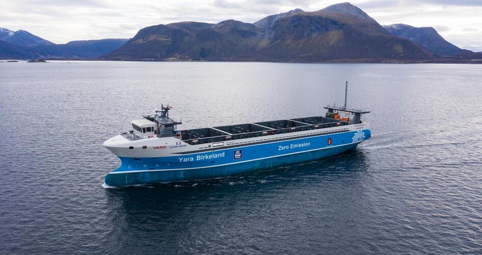 Primeiro navio de zero emissões, sem tripulação e de carga autónoma