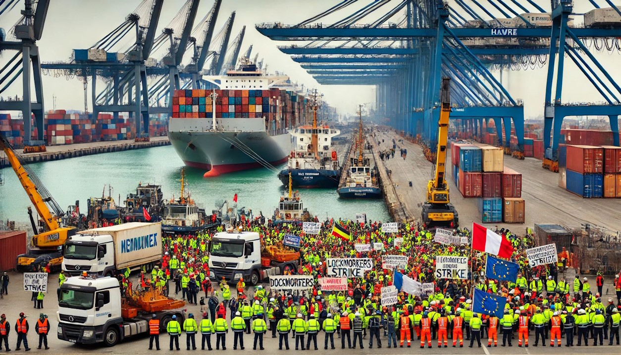 Greves nos portos franceses poderão impactar transporte de mercadorias