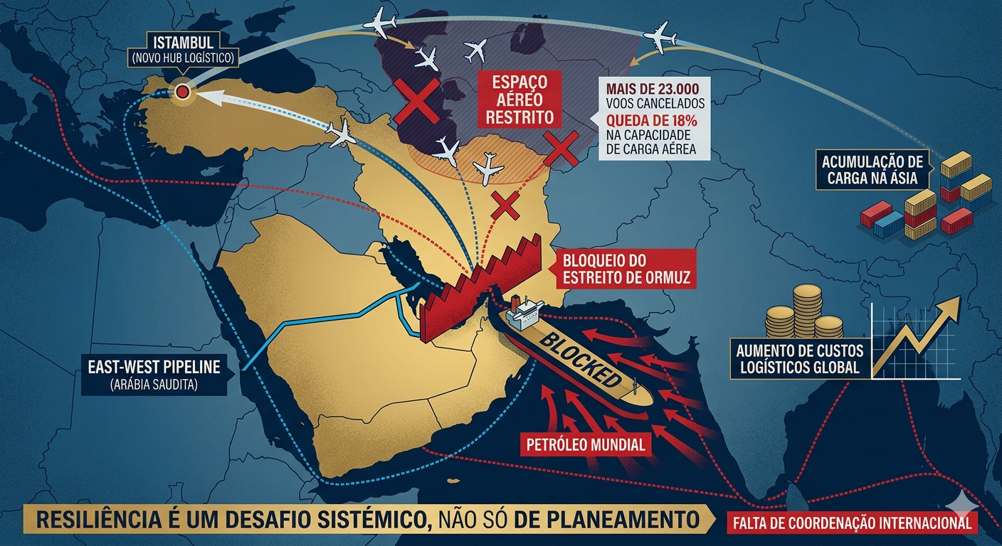 Do Estreito de Ormuz ao espaço aéreo do Golfo: a disrupção que está a redesenhar a supply chain global