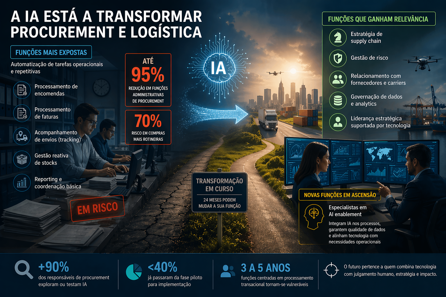 IA pode eliminar até 30% dos empregos transacionais na supply chain em dois anos
