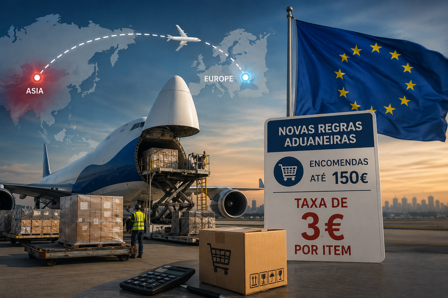 Fim da isenção aduaneira já pesa nos fluxos de carga aérea entre Ásia e Europa