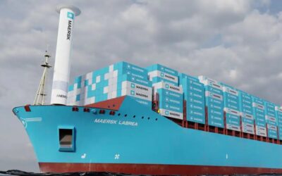 Maersk testa rotor eólico em porta-contentores de 8.700 TEU