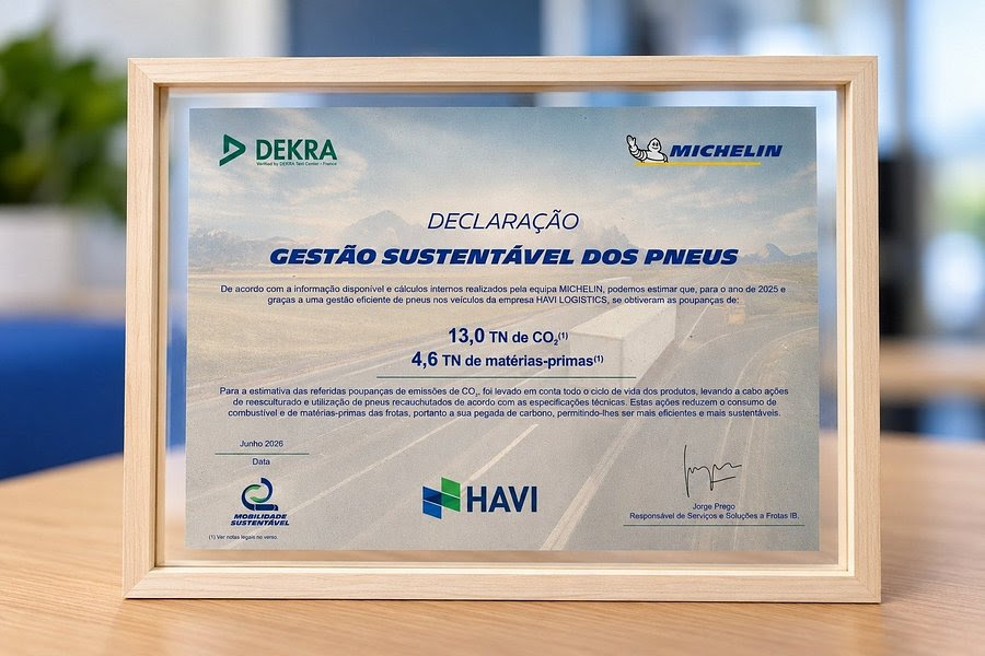HAVI poupa 13 toneladas de CO₂ com gestão dos pneus da frota